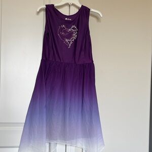 Disney Descendants 3 Purple and White Gradient Kids Dress